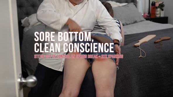 Sore Bottom, Clean Conscience - Stevie out of control on Spring Break -OTK Spanking HD 1080p m4v